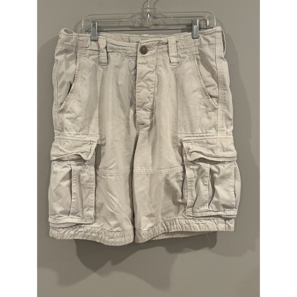 Abercrombie & Fitch Other - Abercrombie & Fitch Cargo Shorts Men 32 Beige Khaki Pocket Button Fly Drawstring
